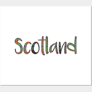 SCOTLAND, Halloween Coloured Tartan Style Design Posters and Art